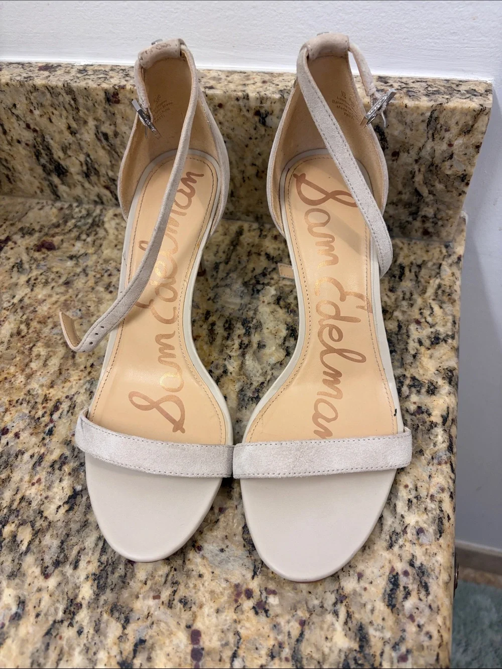 Sam Edelman Women’s Ankle-Strap Sandals in Light Beige size 7